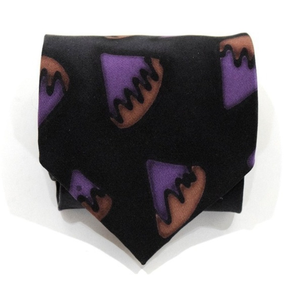 Robert Daskal Gloria Chan Hand Painted Silk Tie Hand Sewn USA Abstract Purple